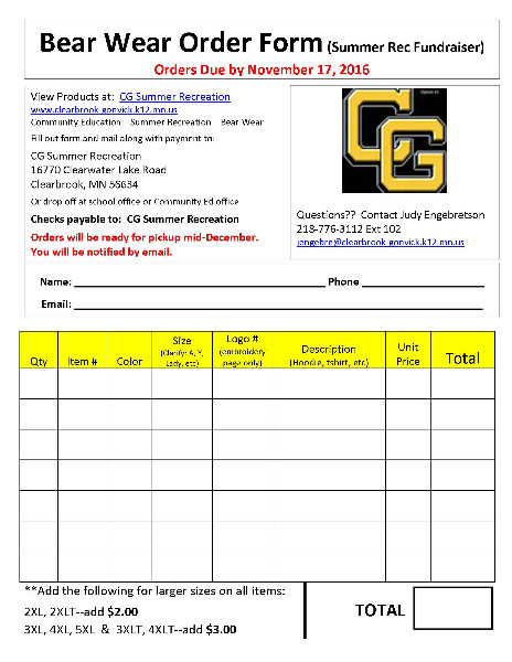 catalog order form