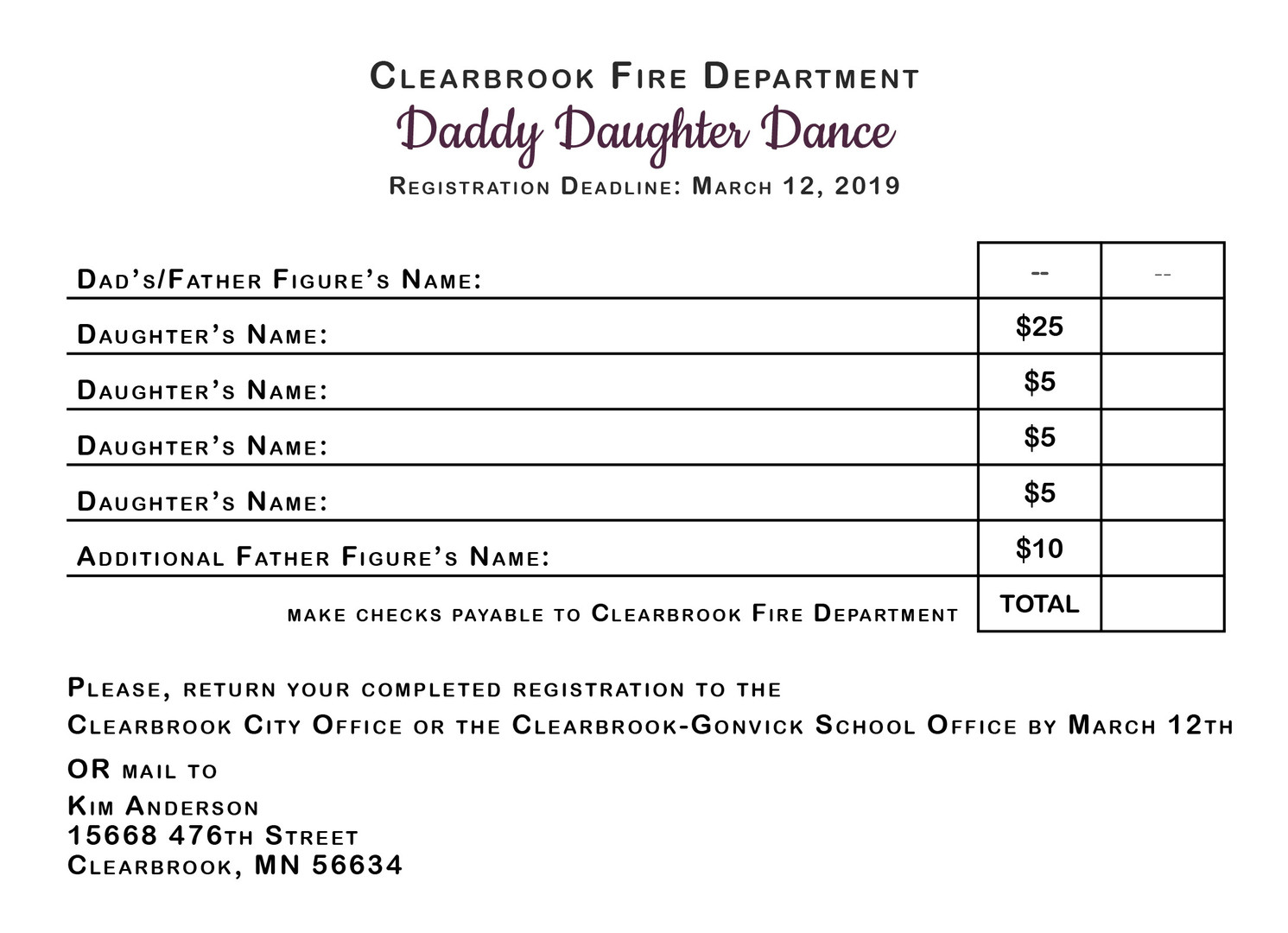 Clearbrook Gonvick District 2311 Special Community Event Daddy